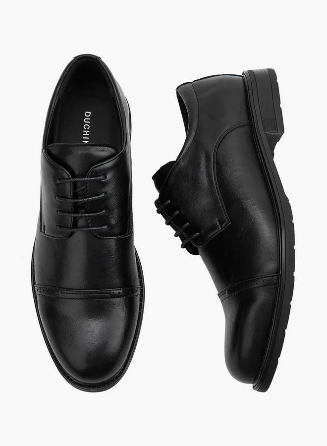 DUCHINI Men'S Solid Lace-Up Derby Shoes