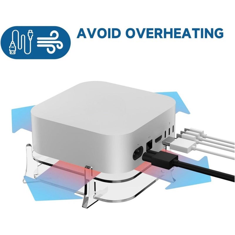 Clear Acrylic Desktop Stand for Mini M4 and Pro 2024 Computer with Cooling Holes - Image 4