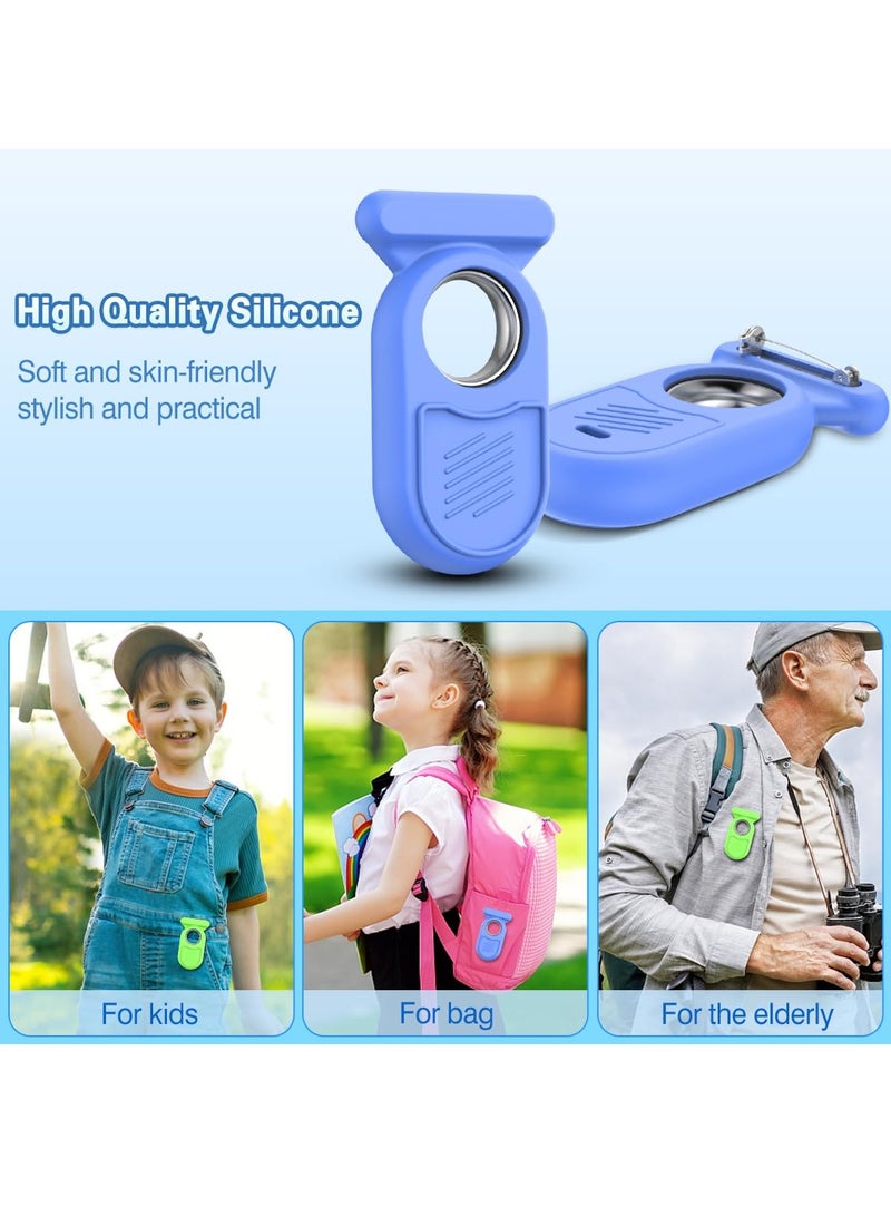 2 Pack Smart Tag 2 Holder Case with Hidden Safety Pin Compatible for Samsung Galaxy SmartTag2, SmartTag 2 Full Silicone Cover Skin with Brooch Clip for Clothes Backpack Pet