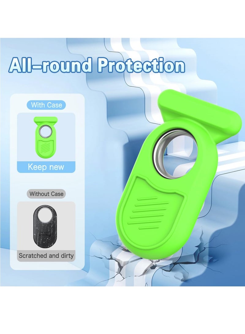2 Pack Smart Tag 2 Holder Case with Hidden Safety Pin Compatible for Samsung Galaxy SmartTag2, SmartTag 2 Full Silicone Cover Skin with Brooch Clip for Clothes Backpack Pet