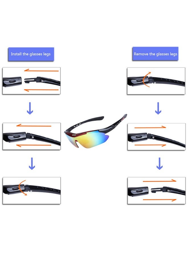 وهاواي Polarized Sports Sunglasses for Men Lightweight with 5 Interchangeable Lenses for Outdoor Cycling Running Driving Fishing Golf Climbing Sports. - Image 3