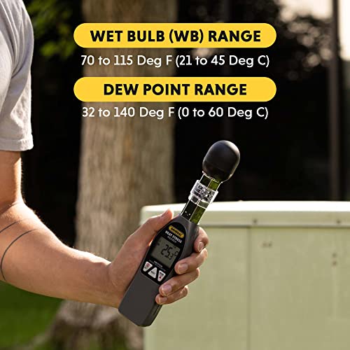General Tools جهاز قياس الإجهاد الحراري المحمول #WBGT8758، من 32° إلى 122° فهرنهايت، من 0 إلى 100% رطوبة نسبية، كرة نحاسية سوداء بحجم 35 × 40 مم - Image 5