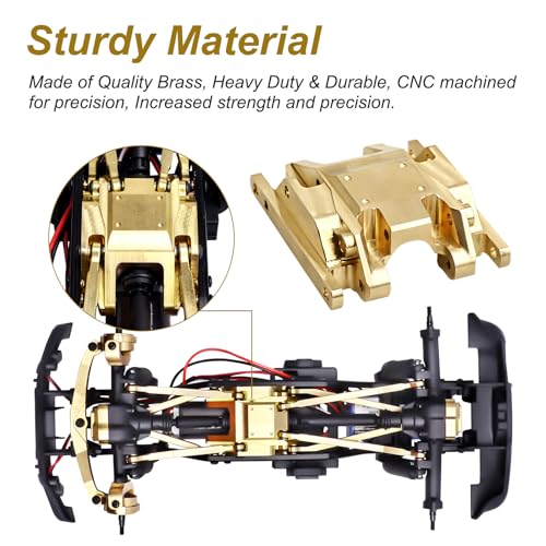 CrazyHobby 66g CrazyHobby Brass Skid Plate Transmission Mount Heavy Duty for TRX4M K10 High Trail F150 Bronco Defender 118 Crawler Car Upgrades Gold - Image 5