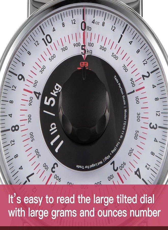 ta da Tada 11lb Stainless Steel Analog Kitchen Mechanical Dial Scale Manual Food Scale with Platform for Restaurants and Cooking - Image 2