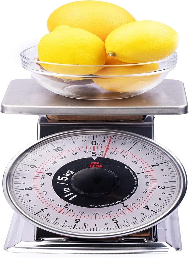 ta da Tada 11lb Stainless Steel Analog Kitchen Mechanical Dial Scale Manual Food Scale with Platform for Restaurants and Cooking - Image 1