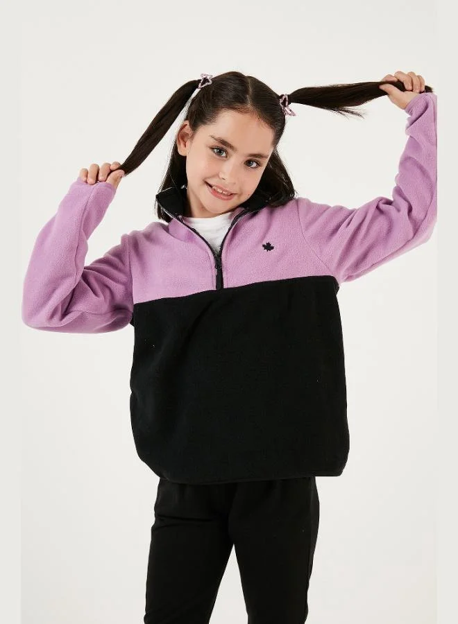 ليلا ليلا نصف سحاب لون كتلة ياقة واقفة عبوة قطعتين قطبية للأطفال