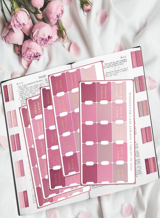 Reaeon Bible Tabs, 75 Tabs, Laminated Bible Index Tabs for Women and Men, Bible Book Tabs for Easy Navigation, Large Print Easy to Read(Gold Foil Pink) - Image 5