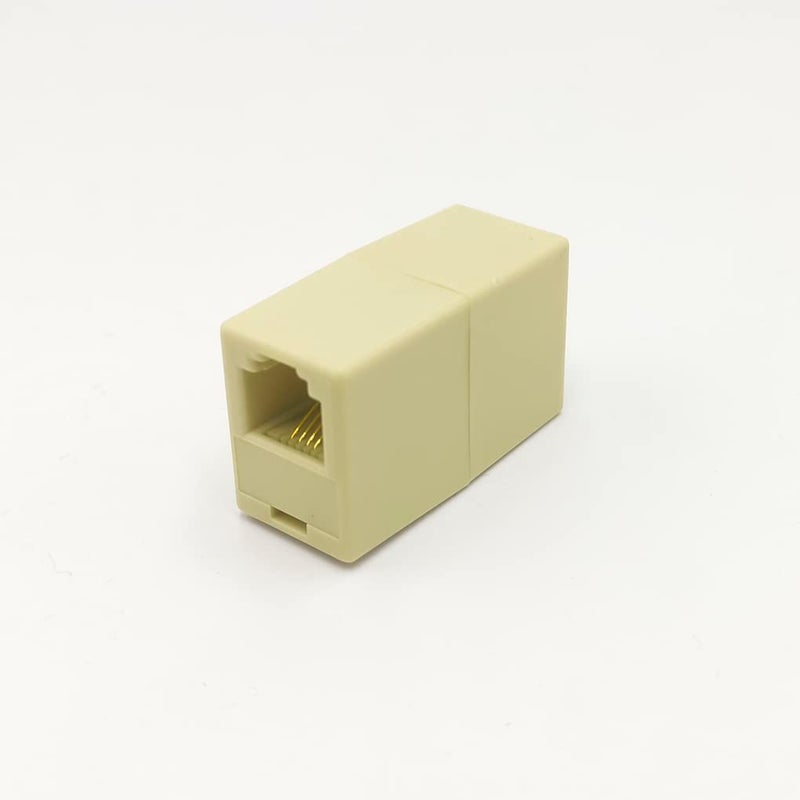 NECABLES 2+1Pack 2pcs Phone Line Splitter 1 to 2 RJ11 6P4C 1 Male to 2 Females with 5in Pigtail and 1pc Phone Line Coupler for Landline and Fax Ivory - Image 4