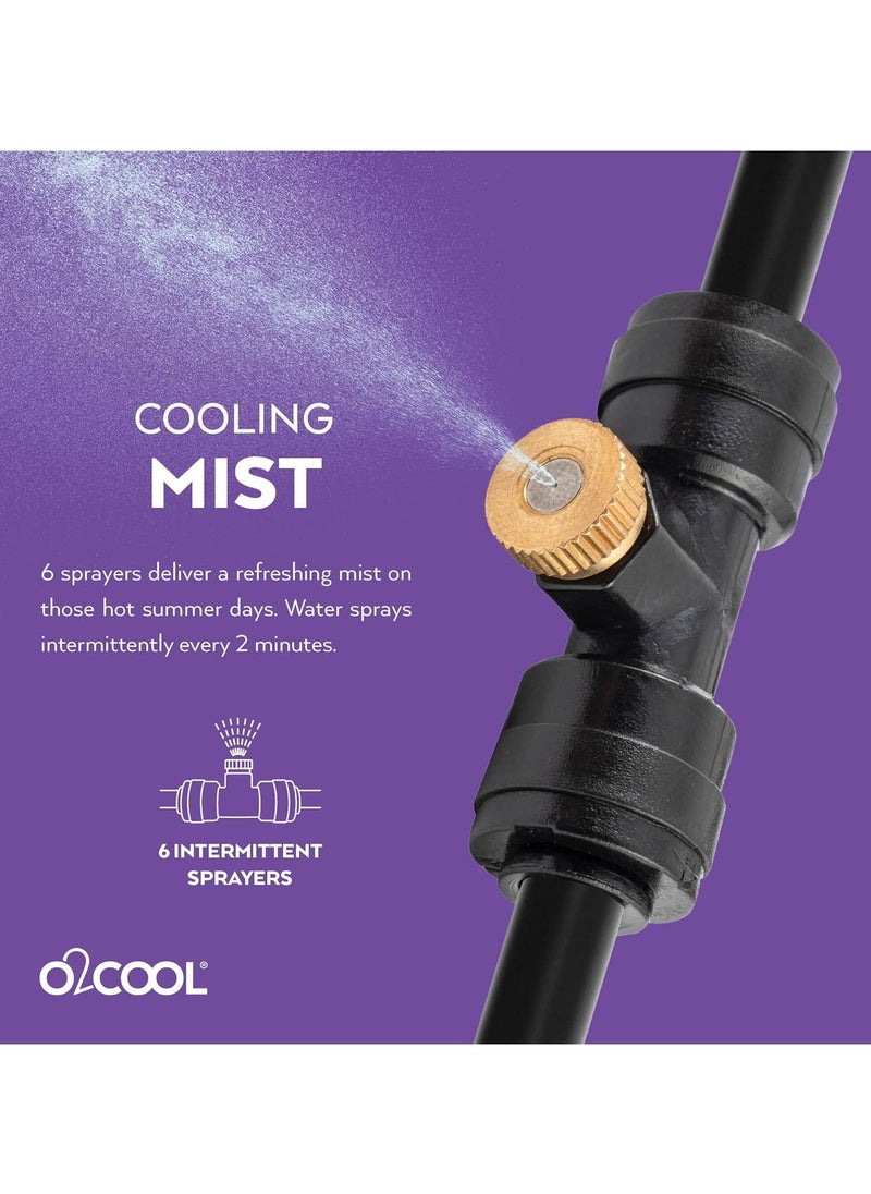 O2COOL - Rechargeable Outdoor Misting Rope, Up to 25 FT + 6 Mister Nozzles, NO Water Hose or Power Source Needed, Misters for Outside Patio or Misters for Reptiles Water Mister - Image 1