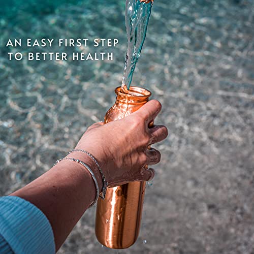 Kosdeg Copper Water Bottle - 16oz Vintage Modern Design - An Ayurvedic Copper Vessel For Drinking - Drink More Water, Lower Your Sugar Intake And Enjoy The Health Benefits - Image 2
