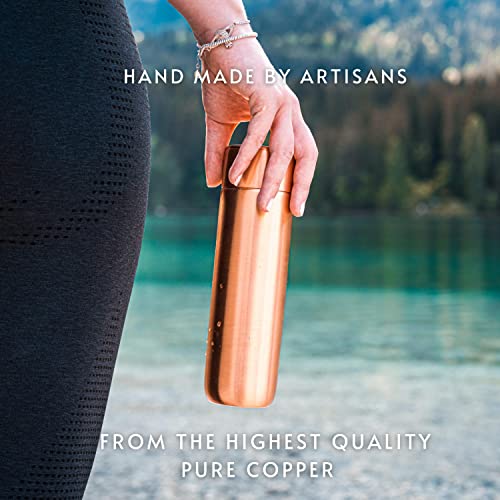 Kosdeg Copper Water Bottle - 16oz Vintage Modern Design - An Ayurvedic Copper Vessel For Drinking - Drink More Water, Lower Your Sugar Intake And Enjoy The Health Benefits - Image 4