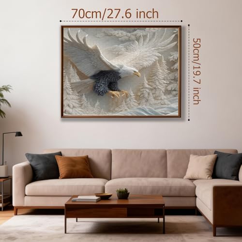 GDGJWL The Carved Eagle Jigsaw Puzzle 1000 Pieces for Adults Majestic Bald Eagle Challenging Art Puzzle Premium Quality Home Decoration for Living Room Office - Image 5