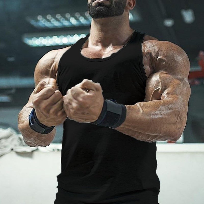 Magiftbox Mens Essential Longline Workout Stringer Cotton Tank Tops Gym Shirts Sports Vest T04 - Image 4