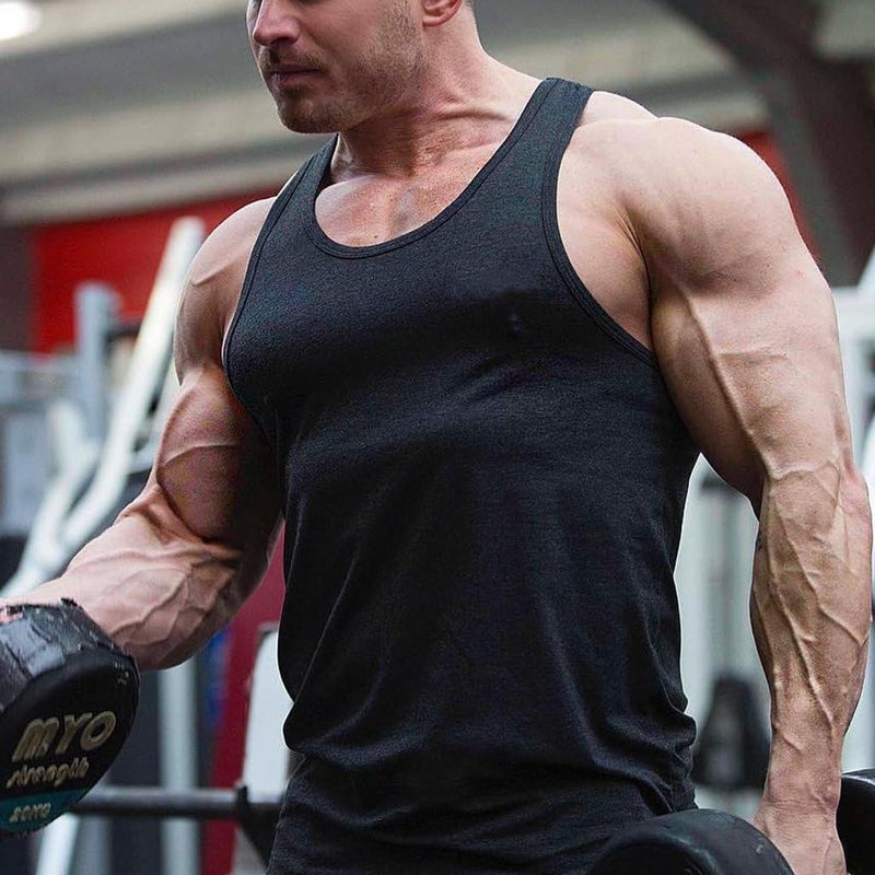 Magiftbox Mens Essential Longline Workout Stringer Cotton Tank Tops Gym Shirts Sports Vest T04 - Image 3