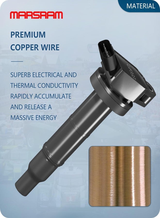 Marsram مجموعة ملفات إشعال Marsram UF333 لسيارات تويوتا RAV4 كامري كورولا سولارا هايلاندر ماتريكس موديلات 2001-2010، ولسيارات لكزس HS250h سعة 2.0 لتر و2.4 لتر، UF494، 9091902244، 9091902266، 4 قطع - Image 4