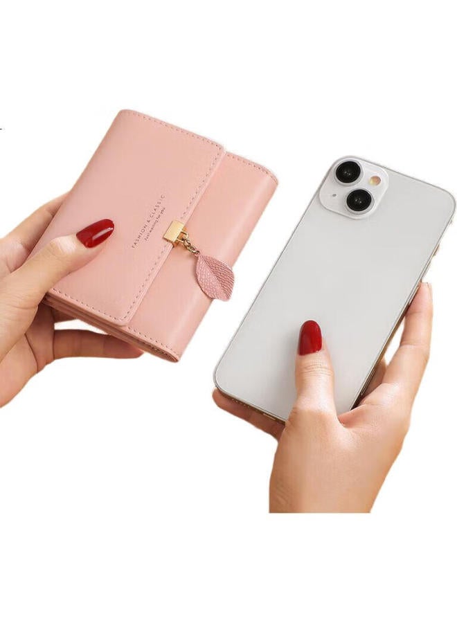 Viney Leather Women'S Wallet, Short Foldable Design, Multiple Card Slots, Light Luxury, Multifunctional, Large Capacity, Student Coin Purse - Image 2