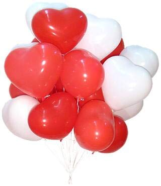 Evisha 50 Pcs Red White and Pink Perfect Heart Shape Latex Balloons| Gift for Valentine| Valentine Gift | Valentines Day Gift |Valentines Day Decoration Items| Party Decoration Items - Image 1