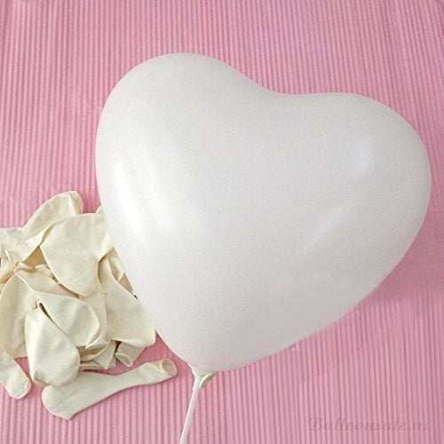 Evisha 50 Pcs Red White and Pink Perfect Heart Shape Latex Balloons| Gift for Valentine| Valentine Gift | Valentines Day Gift |Valentines Day Decoration Items| Party Decoration Items - Image 3