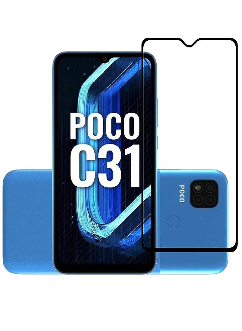 Super Tempered Glass Screen Protector 5D Designed For Xiaomi Poco C31 Full Glue Edge to Edge Full Screen Coverage And Bubble Free - Image 1