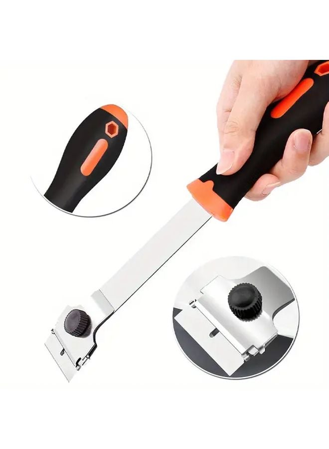 Model B Window Scraper with 5 Metal and 5 Plastic Blades Long Handle for Glass Decals Wallpaper - Image 5