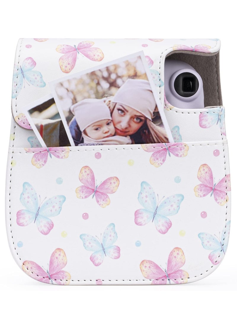 SOLARAE Case for Fujifilm Instax Mini 11/9 / 8 Instant Film Cameras with Accessory Pocket and Detachable/Adjustable Shoulder Strap (Butterfly) - Image 5