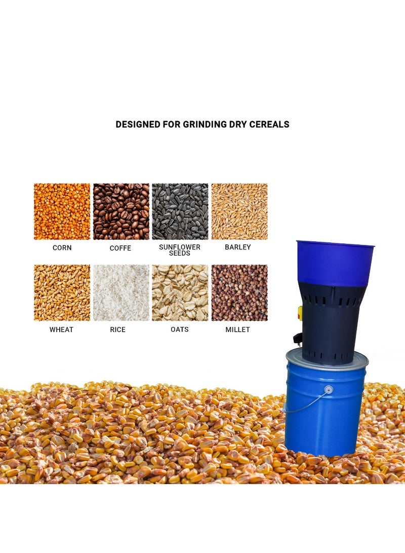 ARTC Electric Feed Crusher Machine for Poultry – 50kg Grain Mill Grinder with Collection Bucket | Heavy-Duty Animal Feed Grinder with Adjustable Grinding Grades, Multiple Colours Available - Image 2