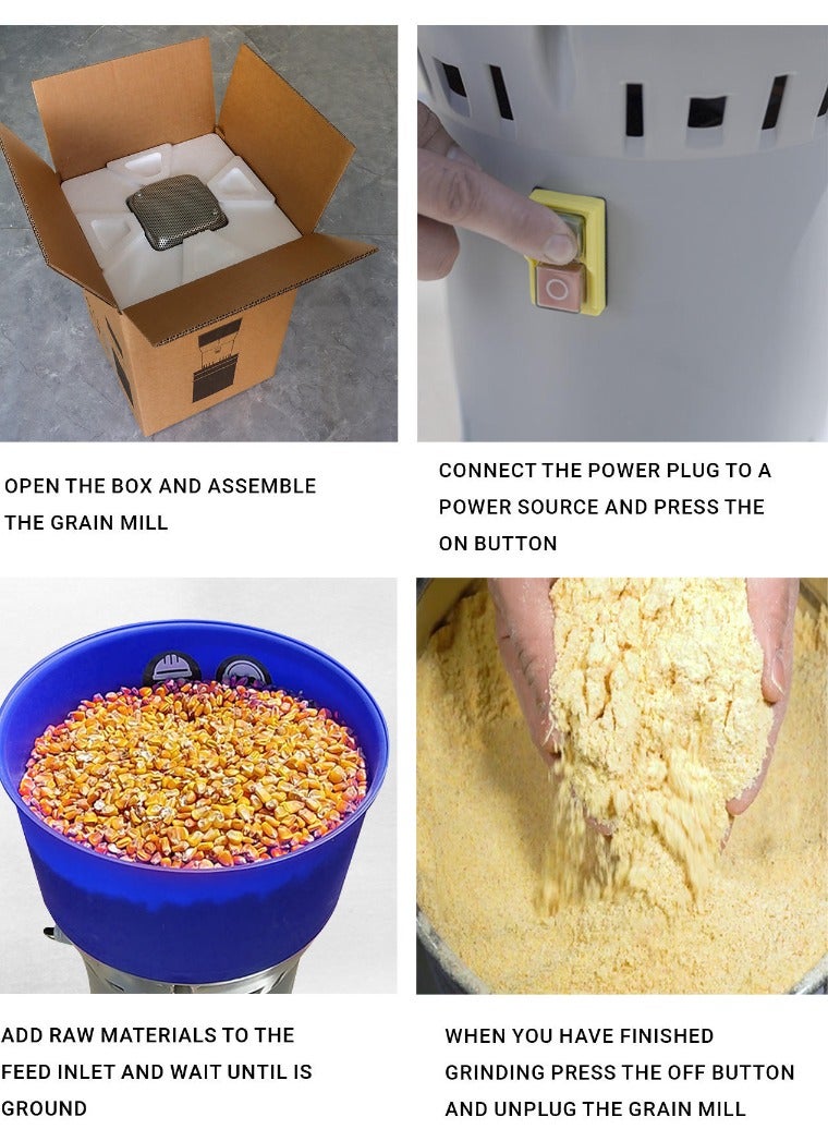 ARTC Electric Feed Crusher Machine for Poultry – 50kg Grain Mill Grinder with Collection Bucket | Heavy-Duty Animal Feed Grinder with Adjustable Grinding Grades, Multiple Colours Available - Image 5