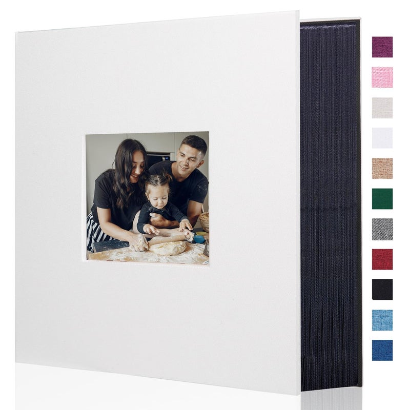 Artmag Fabric Photo Album 4x6 1000 Large Capacity for Family Wedding Anniversary Linen Album Holds 1000 Horizontal and Vertical Photos 1000 Pockets White