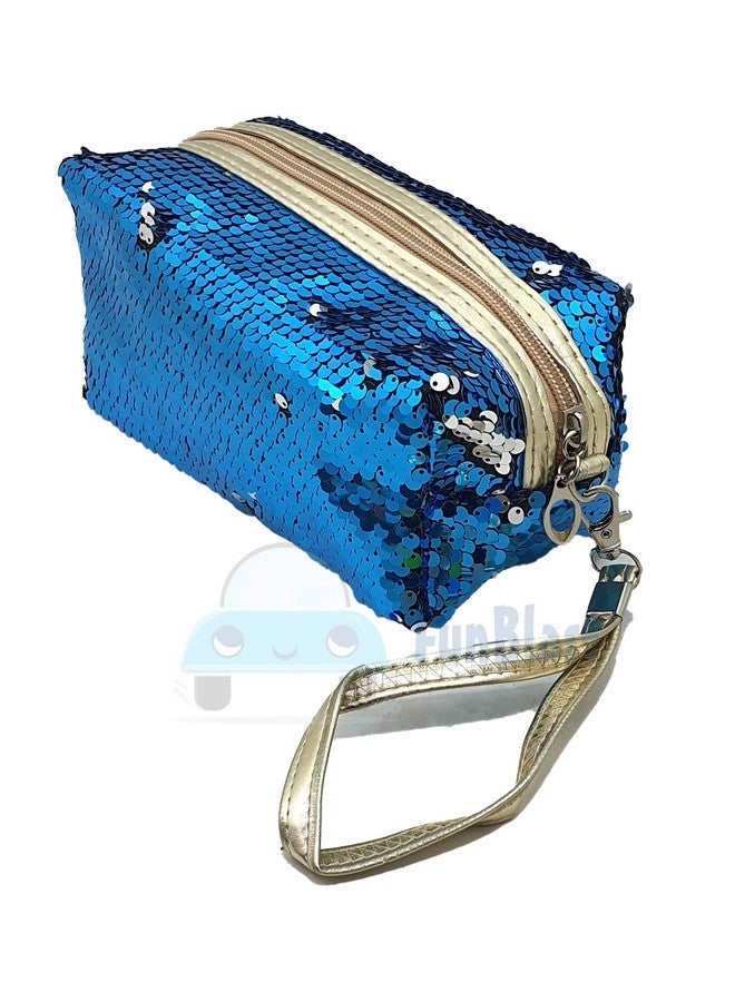 فنبلاست حقيبة فن بلاست الترترية للبنات والنساء - حقيبة كبيرة بسحاب، حقيبة متعددة الأغراض للأطفال والكبار، حقيبة سفر، حقيبة أدوات مكتبية، حقيبة مكياج، حقيبة عملات معدنية، حقيبة أنيقة للبنات - Image 1