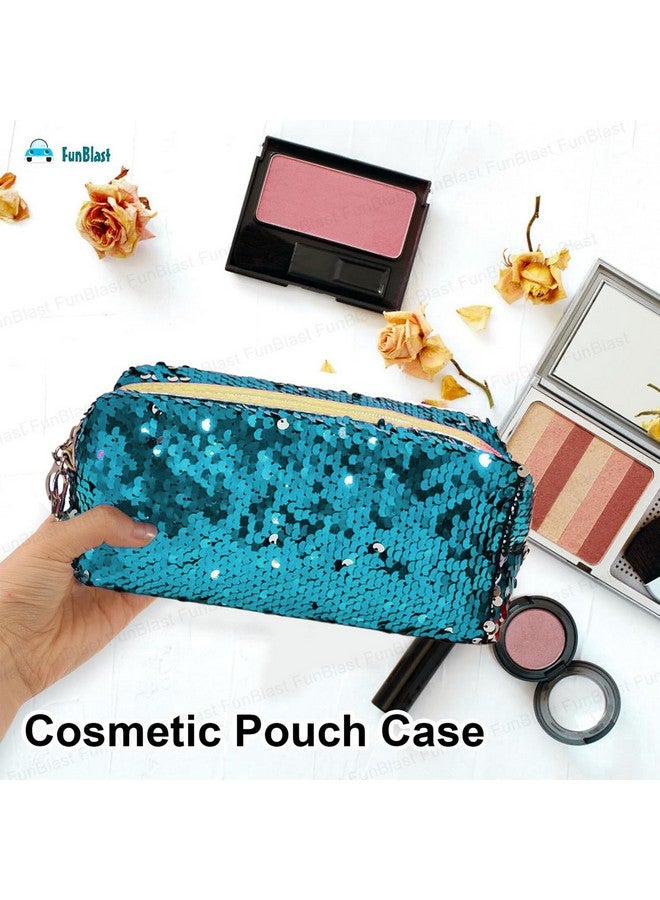 فنبلاست حقيبة فن بلاست الترترية للبنات والنساء - حقيبة كبيرة بسحاب، حقيبة متعددة الأغراض للأطفال والكبار، حقيبة سفر، حقيبة أدوات مكتبية، حقيبة مكياج، حقيبة عملات معدنية، حقيبة أنيقة للبنات - Image 3