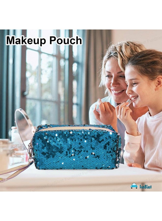 فنبلاست حقيبة فن بلاست الترترية للبنات والنساء - حقيبة كبيرة بسحاب، حقيبة متعددة الأغراض للأطفال والكبار، حقيبة سفر، حقيبة أدوات مكتبية، حقيبة مكياج، حقيبة عملات معدنية، حقيبة أنيقة للبنات - Image 4