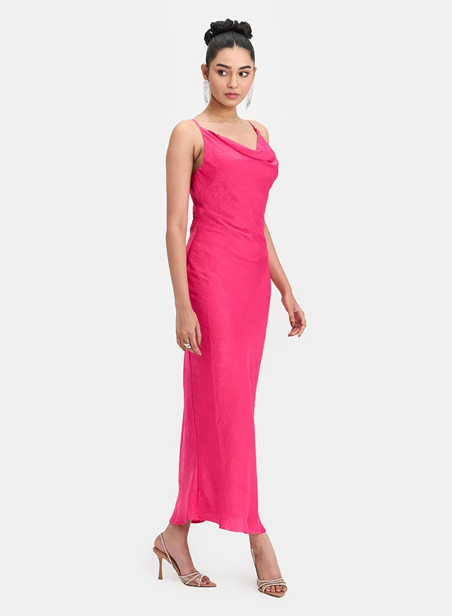 Virgio VIRGIO Satin Cowl Neck Slip Maxi Dress
