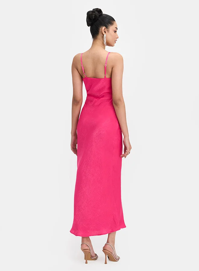 Virgio VIRGIO Satin Cowl Neck Slip Maxi Dress