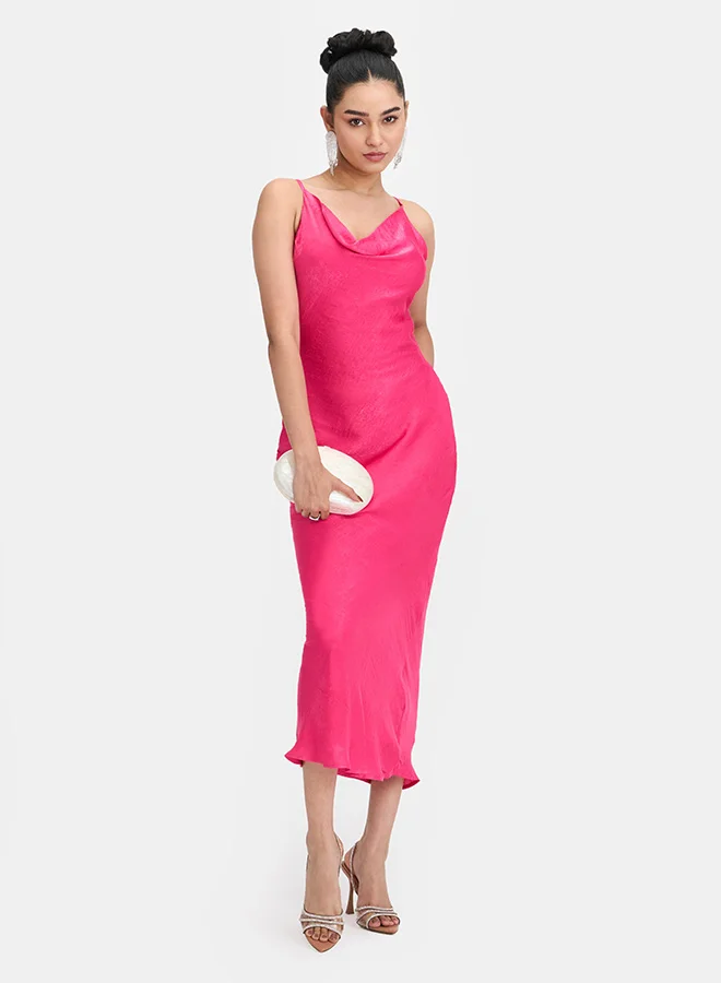 Virgio VIRGIO Satin Cowl Neck Slip Maxi Dress