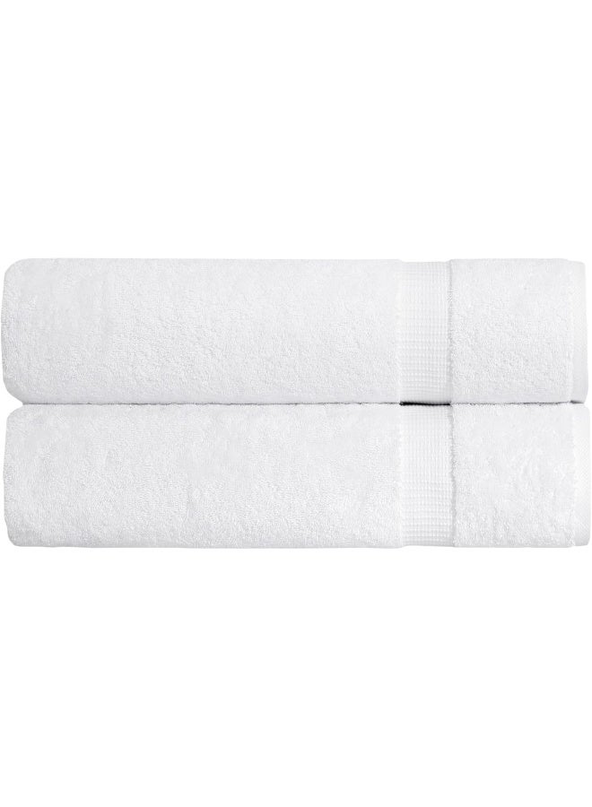 SALBAKOS  Premium Jumbo Bath Sheet 2 Pack 100 Turkish Cotton Absorbent  Ultra Comfy Bath Towel Sheets for Hotels  Spa  35x70 White - Image 5