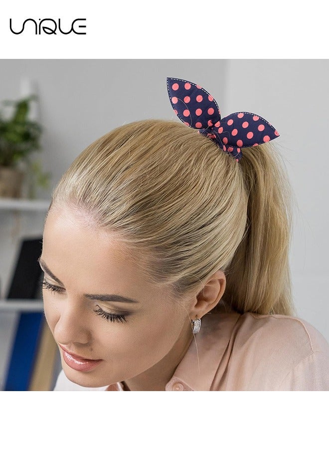Unique Hair Bun Maker, 5 Pcs French Twist Donut Hair braiding tools Rabbits Ear Sponge Hair Twister Flexible Polka Dot Twister Hair Bun Holder Quick Hair Styling Accessories for Women Hair Curler - Image 4