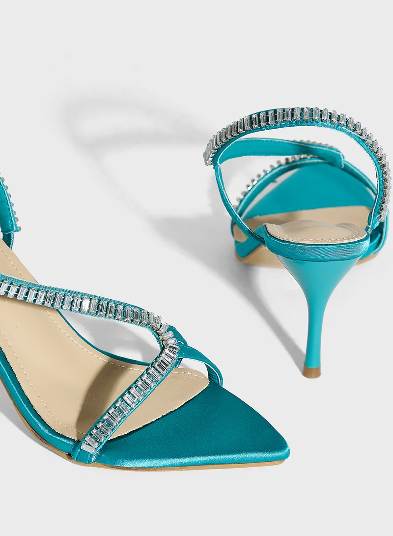 Ella Limited Edition Pointy Toe  Embellished Heel Sandal