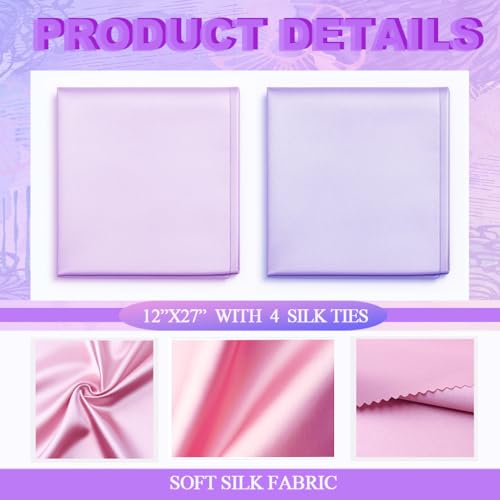 Okueejur 2 Pcs Satin Bassinet Sheet Baby Hair Protect Soft Silk Feeling Sheet Baby Bassinet for Rectangle Cradle Pad Mattress Newborn Infant (Pink+Purple) - Image 4