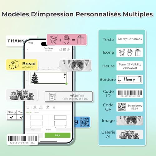 Nelko Label Maker Machine with Tape, P21 Bluetooth Label Printer, Wireless Mini Label Makers with Multiple Templates for School Office Home, White - Image 3