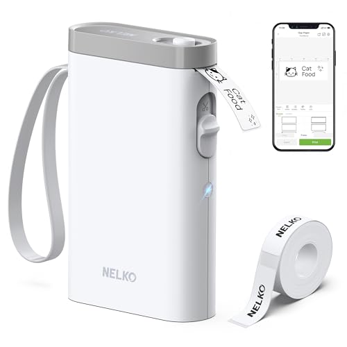 Nelko Label Maker Machine with Tape, P21 Bluetooth Label Printer, Wireless Mini Label Makers with Multiple Templates for School Office Home, White - Image 1