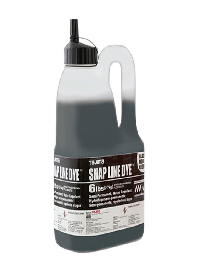 Tajima Marking Chalk - Black 6 lbs (2.7kg) Semi Permanent Snap-Line Dye with Durable Bottle & Easy-Fill Nozzle - PLC3-BK2700 - Image 2