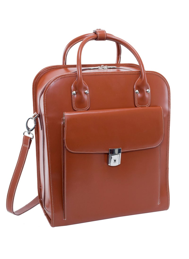 McKleinUSA - W Series La Grange Top Grain Cowhide Leather 15 Inch Leather Vertical Patented Detachable Wheeled Ladies Laptop Briefcase Brown One Size - Image 1
