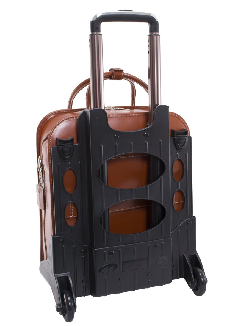 McKleinUSA - W Series La Grange Top Grain Cowhide Leather 15 Inch Leather Vertical Patented Detachable Wheeled Ladies Laptop Briefcase Brown One Size - Image 1