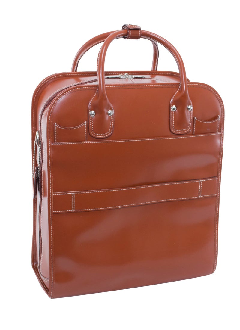 McKleinUSA - W Series La Grange Top Grain Cowhide Leather 15 Inch Leather Vertical Patented Detachable Wheeled Ladies Laptop Briefcase Brown One Size - Image 1