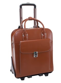 W Series La Grange Top Grain Cowhide Leather 15 Inch Leather Vertical Patented Detachable Wheeled Ladies Laptop Briefcase Brown One Size