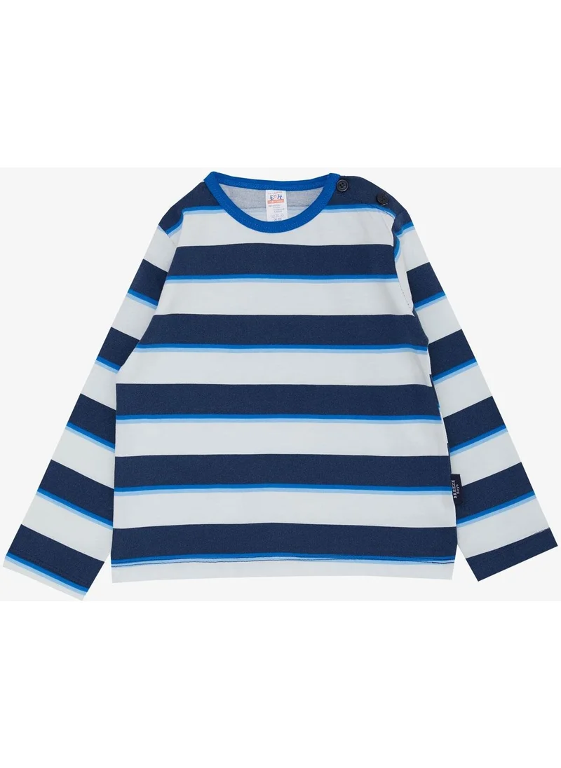 Breeze Baby Boy Long Sleeve T-Shirt Patchwork Striped 9 Months-3 Years, Mixed Color