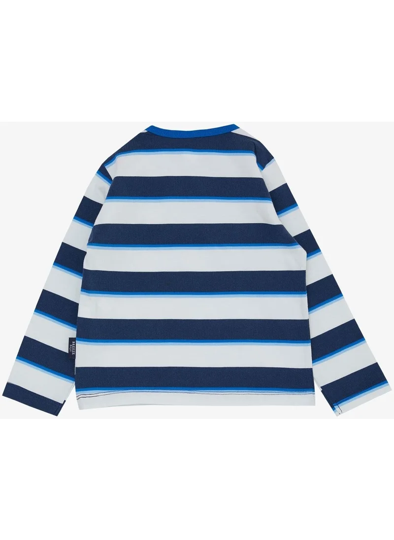 Breeze Baby Boy Long Sleeve T-Shirt Patchwork Striped 9 Months-3 Years, Mixed Color