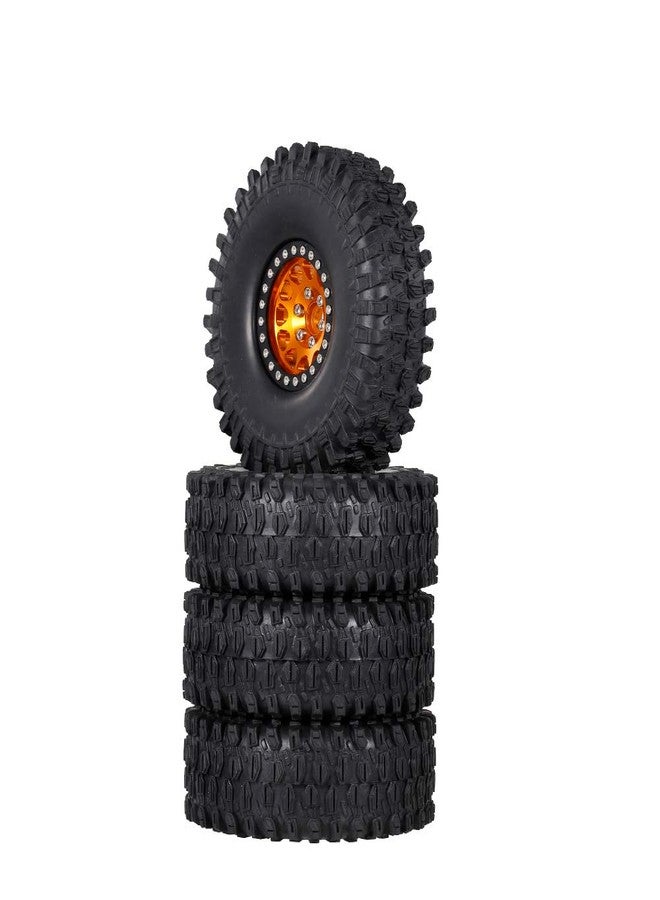 GoolRC 4PCS 1.9 Inch RC Crawler Rubber Tires with Metal Rim for 1/10 RC Rock Crawler Traxxas TRX-4 TRX-6 Axial Scx10 90046 RC4WD RC Car Parts (Golden) - Image 1