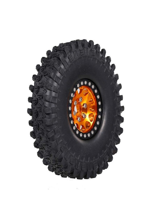 GoolRC 4PCS 1.9 Inch RC Crawler Rubber Tires with Metal Rim for 1/10 RC Rock Crawler Traxxas TRX-4 TRX-6 Axial Scx10 90046 RC4WD RC Car Parts (Golden) - Image 5