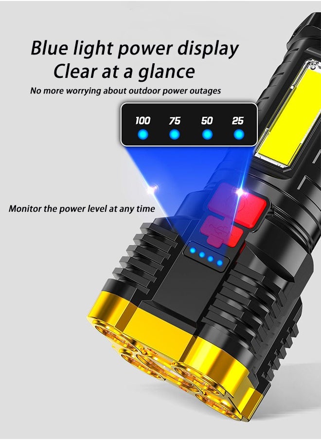 ULHYC Rechargeable LED Flashlight with Side Light 3 Modes 800mah Battery Ipx4 Waterproof Portable for Outdoor Camping Hiking and Emergency Use  - Image 3